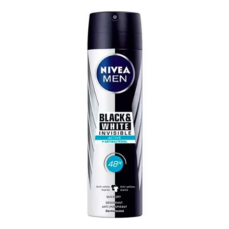 NIVEA MEN Black & White Invisible Active + Antibacterial 48H Body Spray