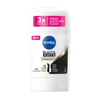 Nivea Ladies Black & White Invisible Silky Smooth 48H Stick 50ml
