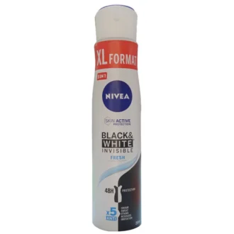 NIVEA Skin Active Protection Black & White Invisible Fresh 48H XL Format Body Spray 250ml